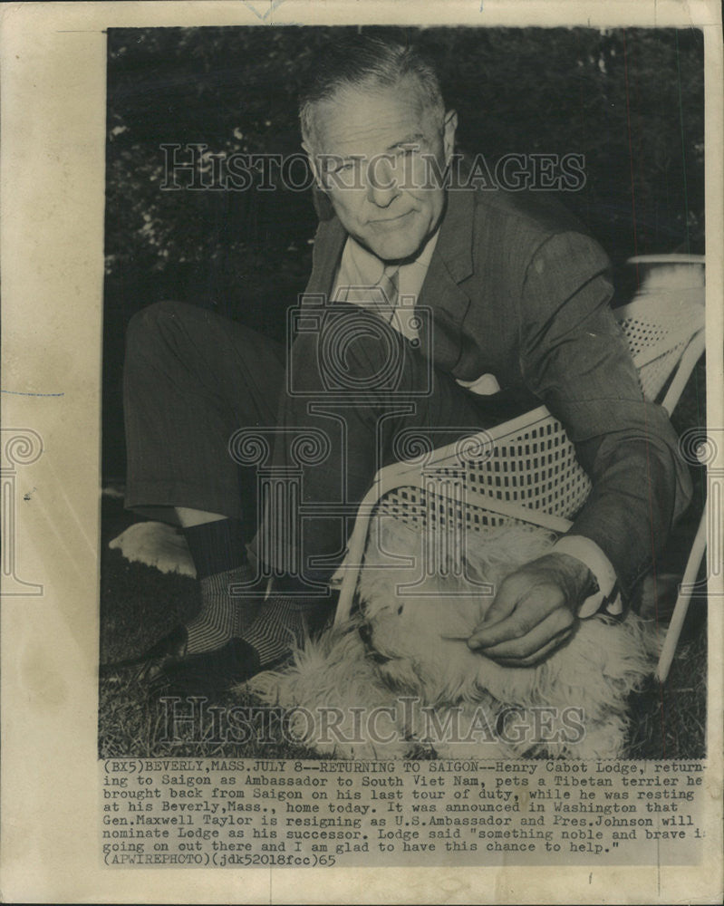 1965 Press Photo Henry Cabot Lodge Saigon Ambasador South Viet Nam Maxwell - Historic Images