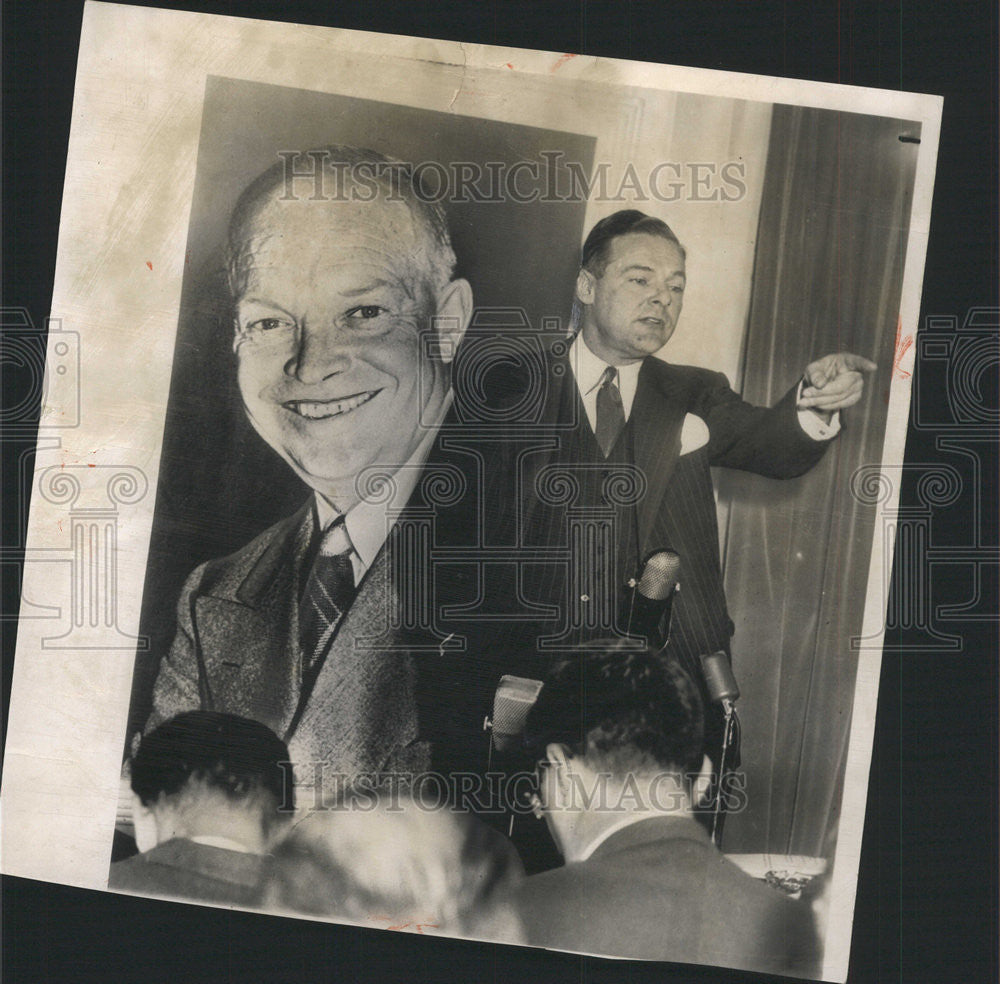 1962 Press Photo Sen. Lodge endorsing Eisenhower as primary candidate for pres - Historic Images