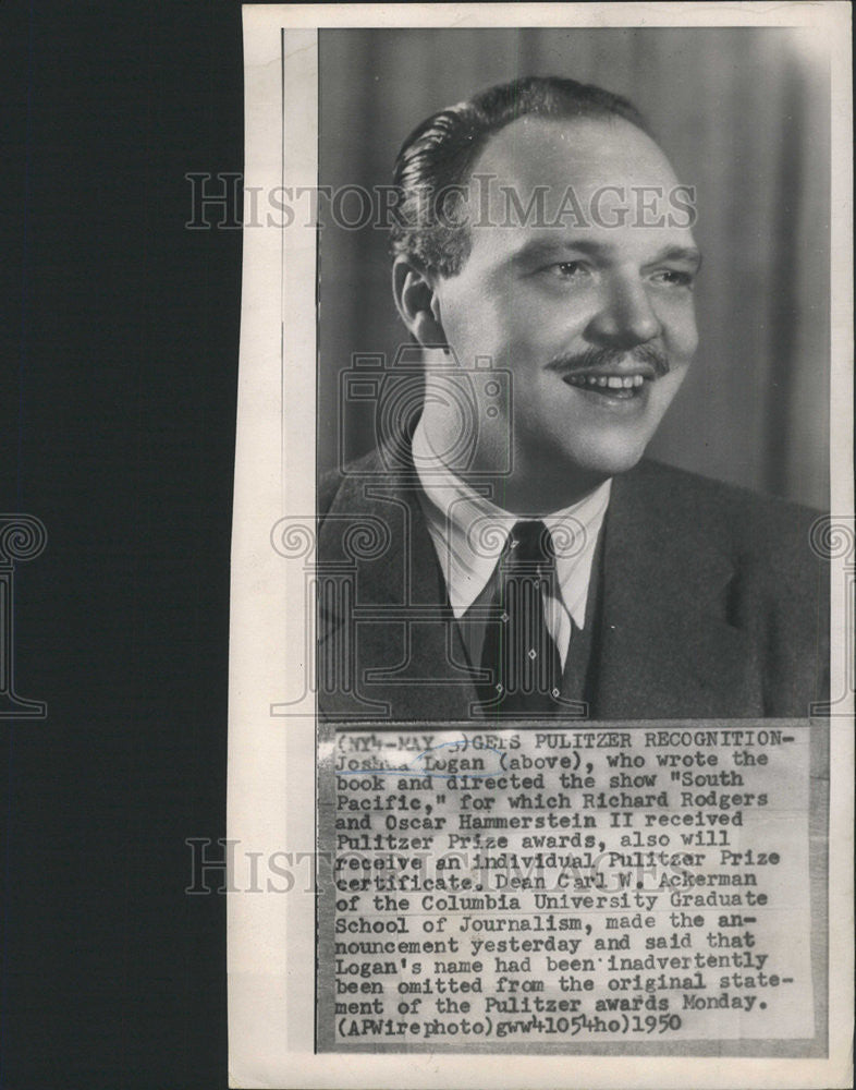 1950 Press Photo Joshua Lugan Wrote Book Directed Show South Pacific Richard - Historic Images