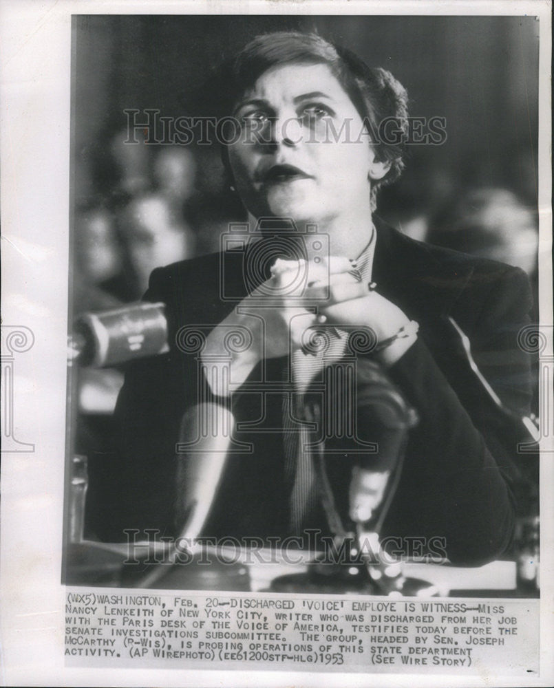 1953 Press Photo Miss Nancy Lenkeith New York City writer job Paris Desk America - Historic Images