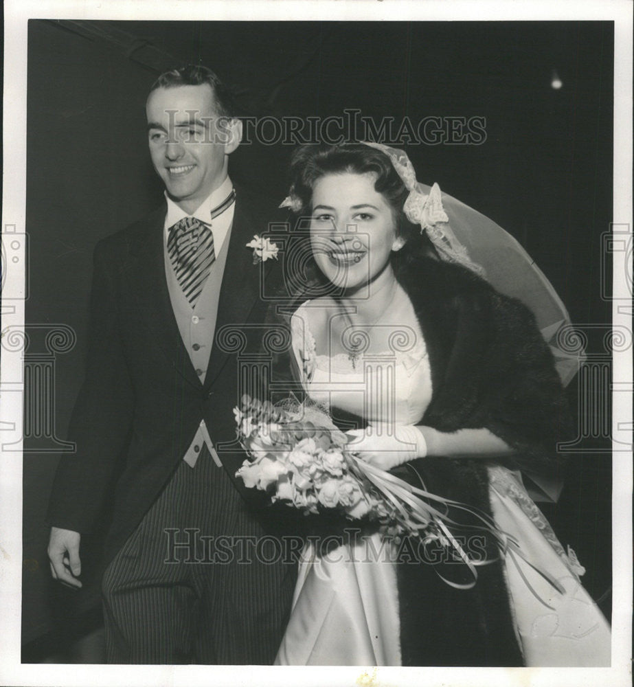 1959 Press Photo Chamberlain Leonard Wedding Danford Orrin Daniel Elizabeth Dix - Historic Images