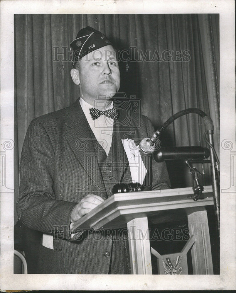 1949 Press Photo Clyde Lewis NY National Senior Vice Commander Veteran war meet - Historic Images