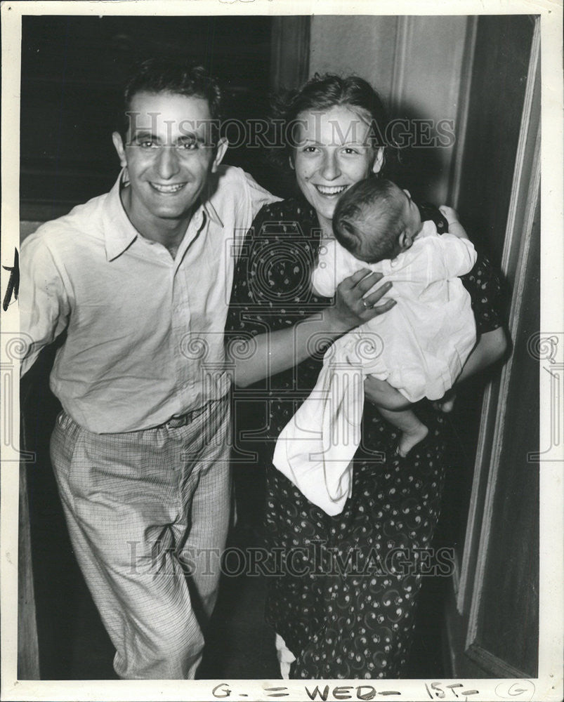 1937 Press Photo Herman Lucas Wife Dorothy Daughter Diane Kidnaped - Historic Images