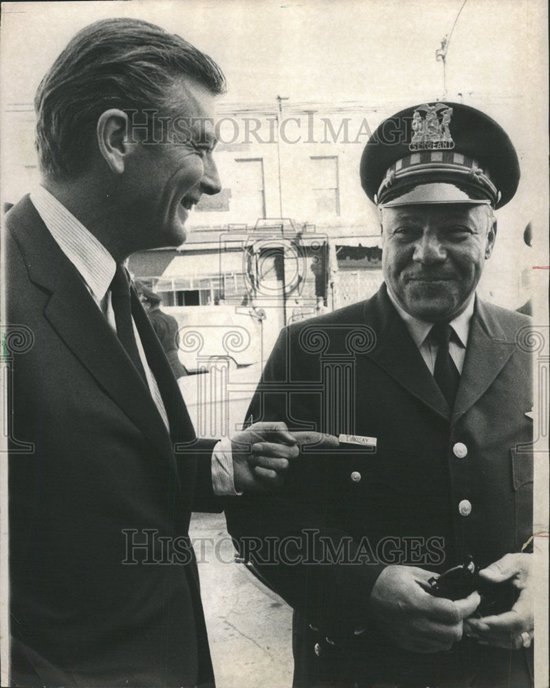 1968 Press Photo Lindsay Chicago Police GOP gubernatorial Candidate Richard Ogilvie - Historic Images