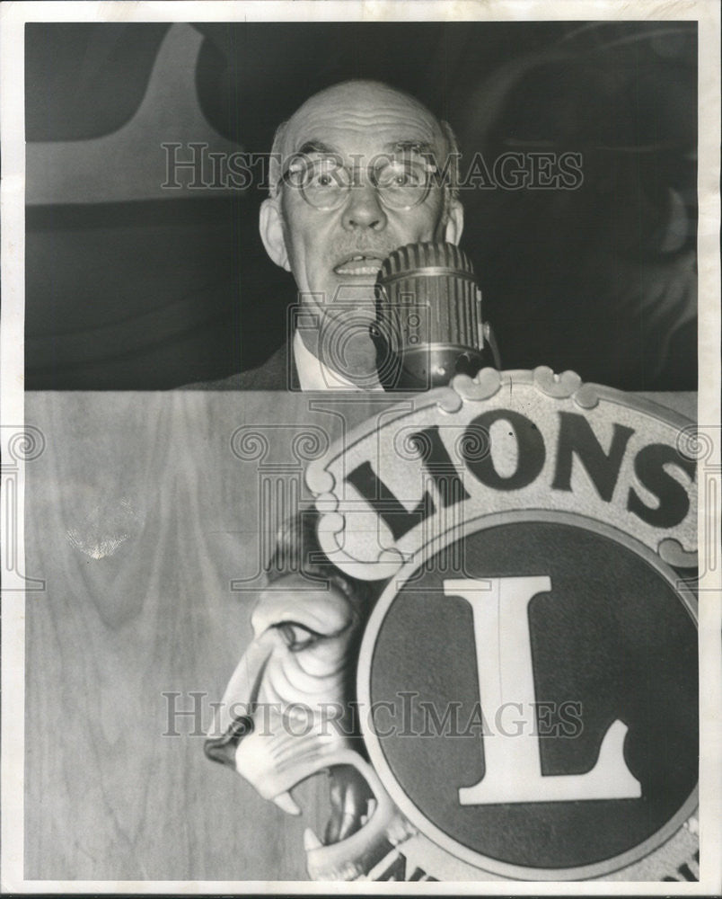 1958 Press Photo Marray D Lincoln,pres,Care Inc at Lion Interl - Historic Images