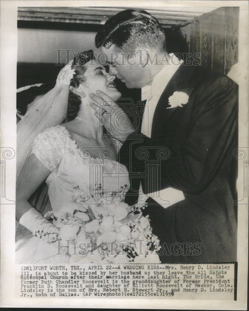 1956 Press Photo Ruth Chandler Roosevelt Henry D. Lindsley III President Frankli - Historic Images