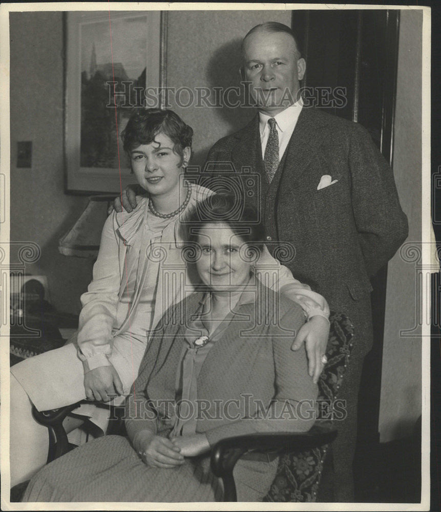 1929 Press Photo Judge Lindsey Wife Daughter Mary - Historic Images