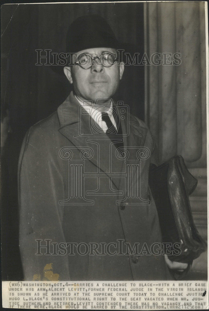 1937 Press Photo Albert Levitt former Federal Judge in the Virgin Islands - Historic Images