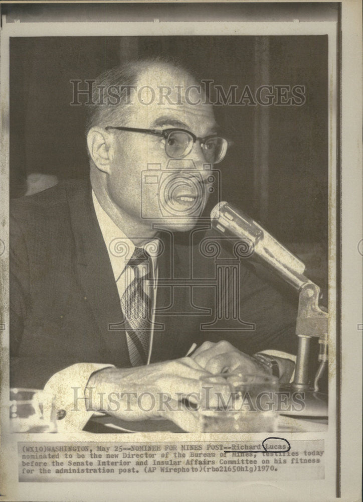 1970 Press Photo Senate Interior Richard Lucas Bureau Hines Director - Historic Images