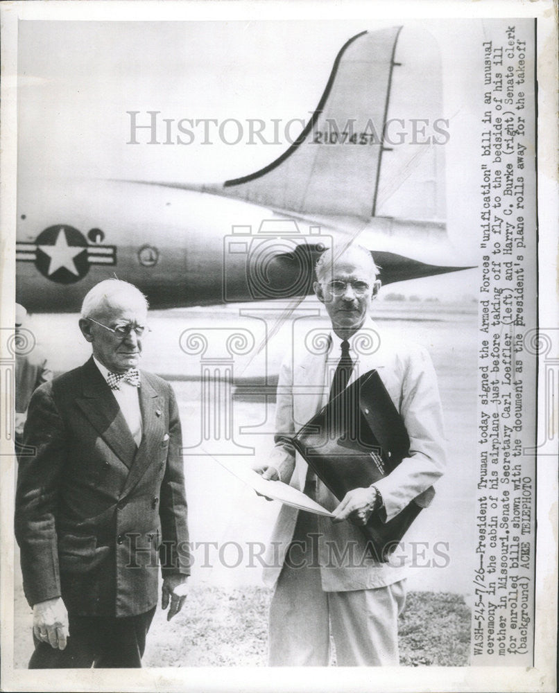 1926 Press Photo Senate Sec. Carl Loeffler and Harry Burke Senate Clerk - Historic Images