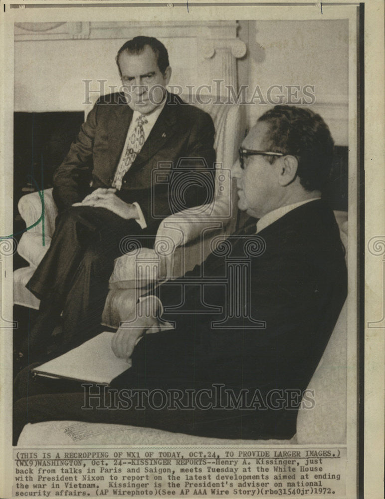 1972 Press Photo Henry Kissinger Reports Pres Nixon - Historic Images