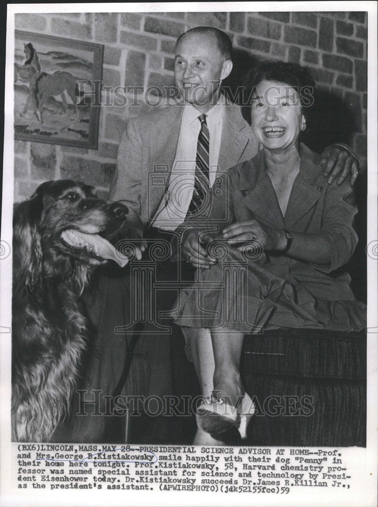 1959 Press Photo Mrs George Kistiakowsky Penny Presidential Science - Historic Images