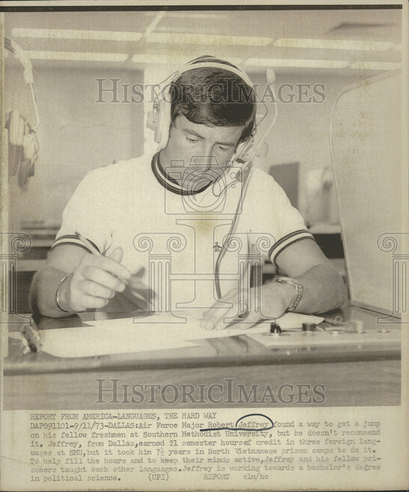 1973 Press Photo AIR FORCE MAJOR ROBERT JEFFREY - Historic Images