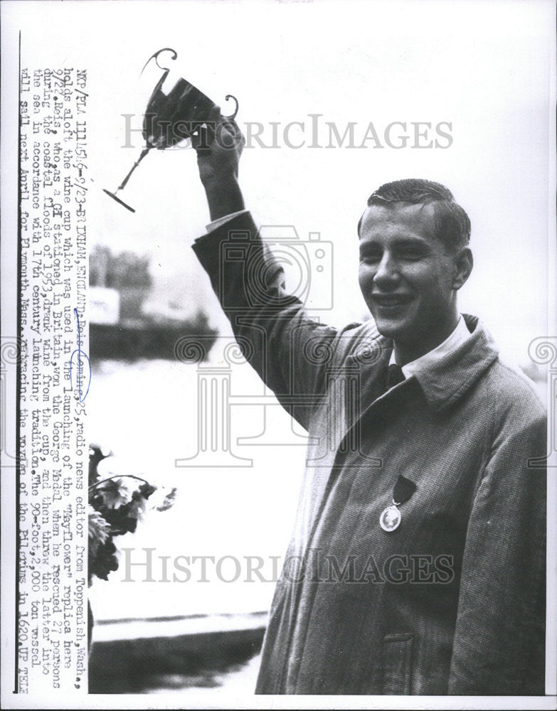 1956 Press Photo Brixham England Roie Toppenish Wash - Historic Images