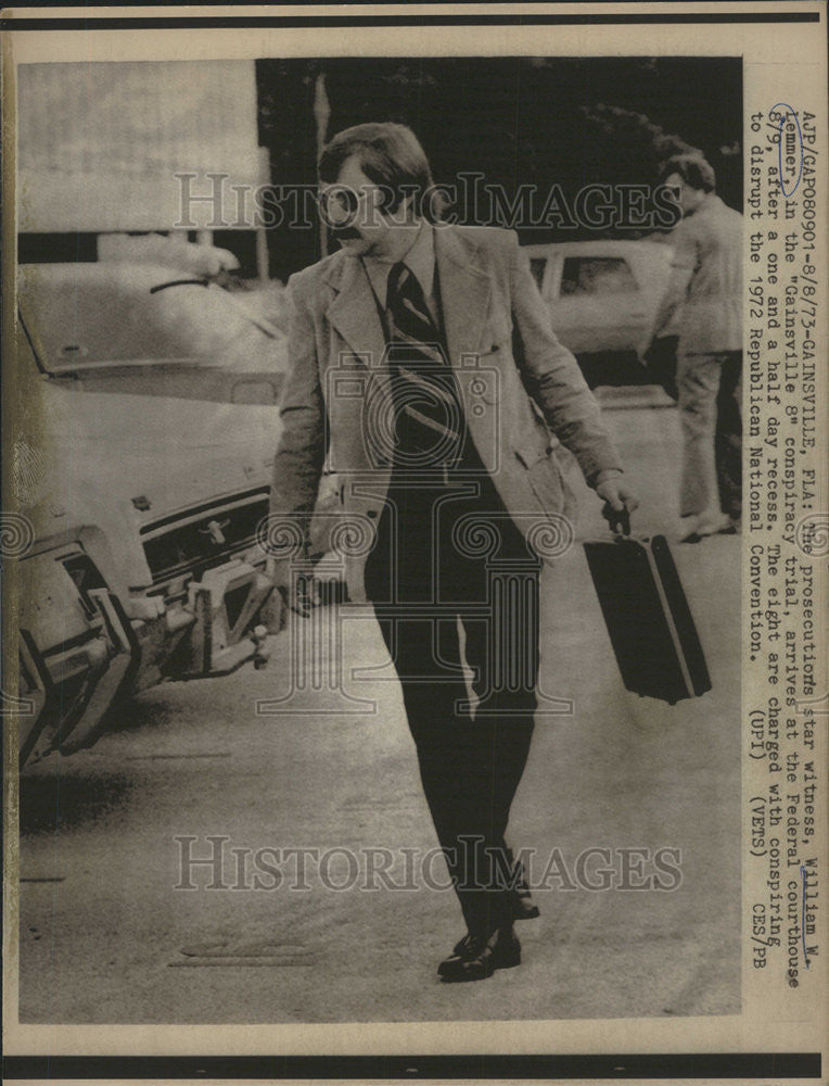 1973 Press Photo  William LemmerGainsville Federal Court House Prosecutions - Historic Images