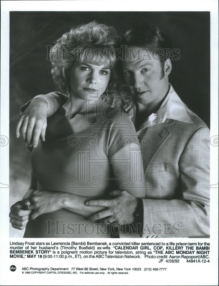 1992 Press Photo Lindsay Frost Timothy Busfield Actors Bambi Bembenek Story - Historic Images