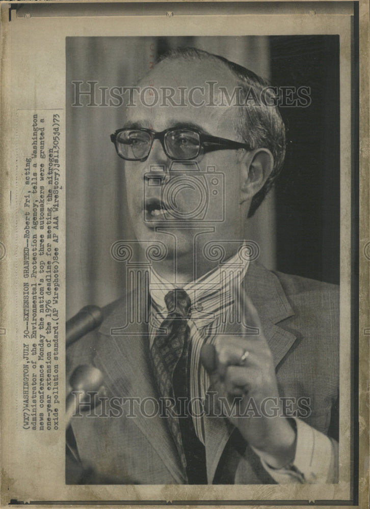 1973 Press Photo Robert Fri acting Administrator of the Environment Protection - Historic Images