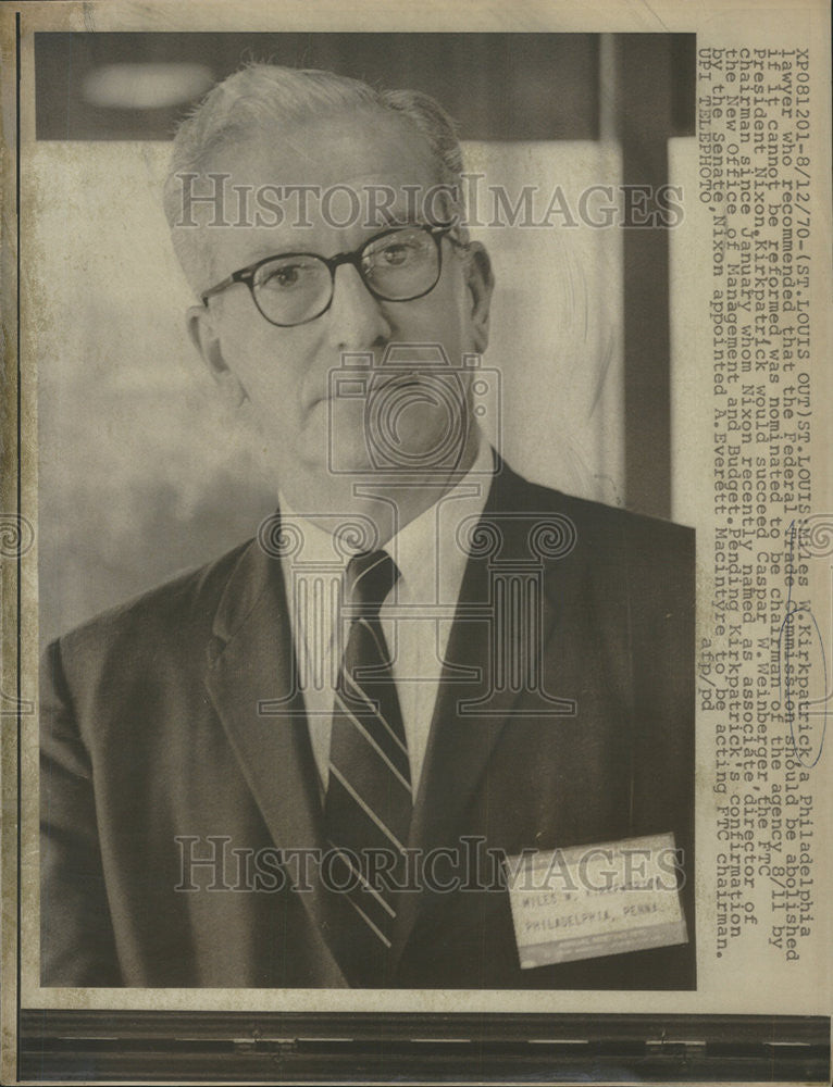 1979 Press Photo Miles Kirkpatrick Chairman Federal Trade Commission - Historic Images