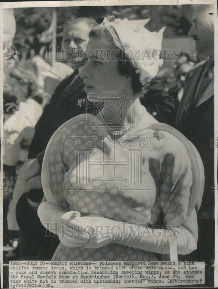 1950 Press Photo Princess Margaret Rose Royal Norfolk Show - Historic Images