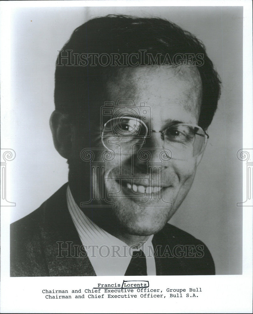 1989 Press Photo Francis Lorentz Chief Executive Officer Chairman Bull S.A. - Historic Images