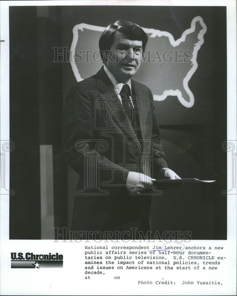 1980 Press Photo Jim Lehrer American Journalist Anchor for PBS - Historic Images