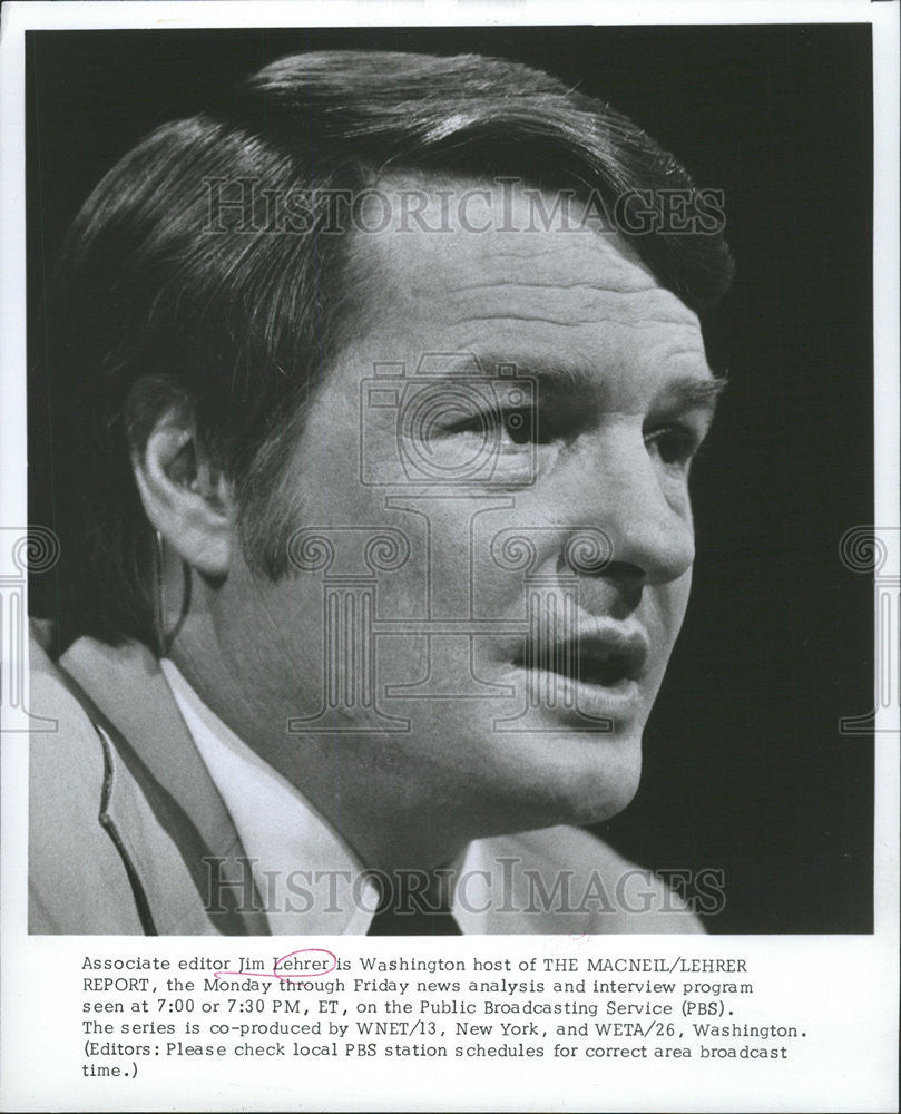 1976 Press Photo Jim Lehrer Journalist PBS News Hour Anchor - Historic Images