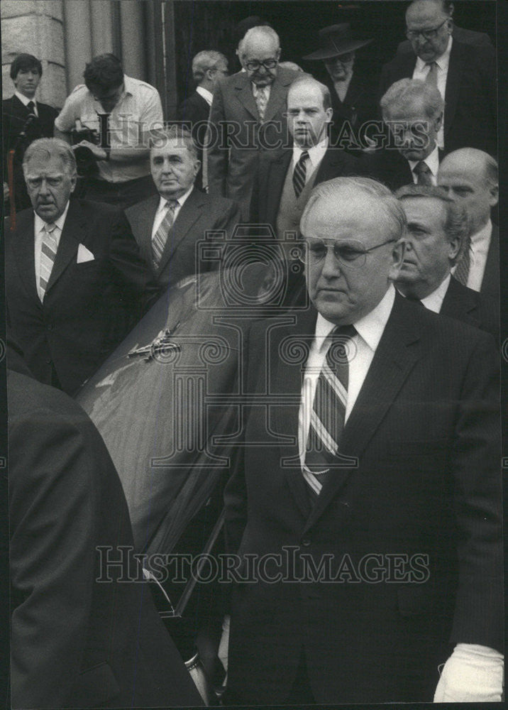 1984 Press Photo Funeral For Chicago Labor Figure Bill Lee - Historic Images