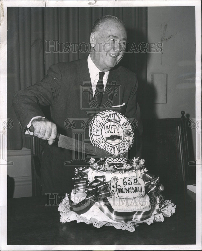 1961 Press Photo Chicago Federation Of Labor President William Lee - Historic Images