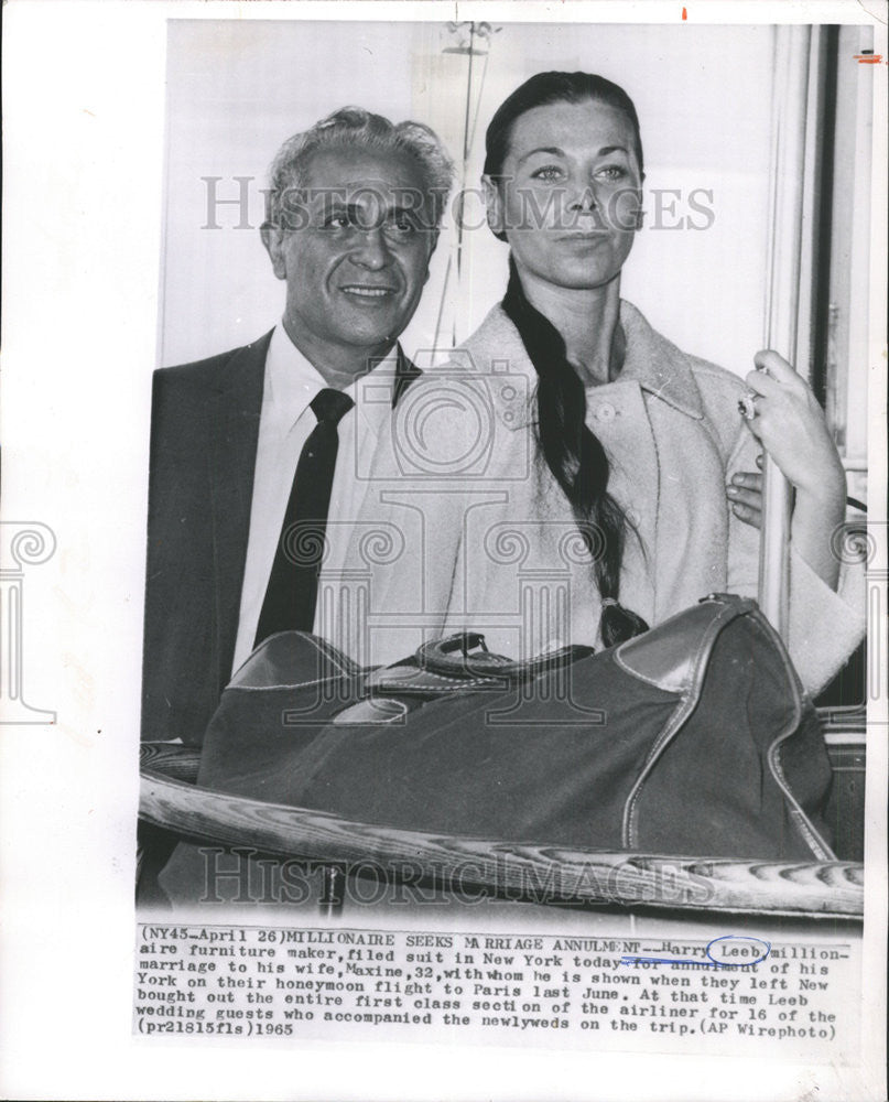 1965 Press Photo Millionaire Harry Leeb Seeks Marriage Annulment - Historic Images