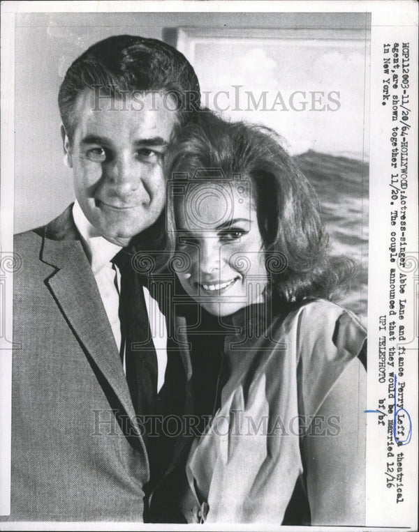 1964 Press Photo Actress Singer Abbe Lane Fiance Perry Leff Theatrical ...