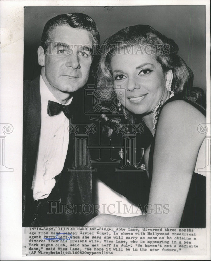 1964 Press Photo Singer Abbe Lane divorced from Hollywood agent Perry Leff - Historic Images