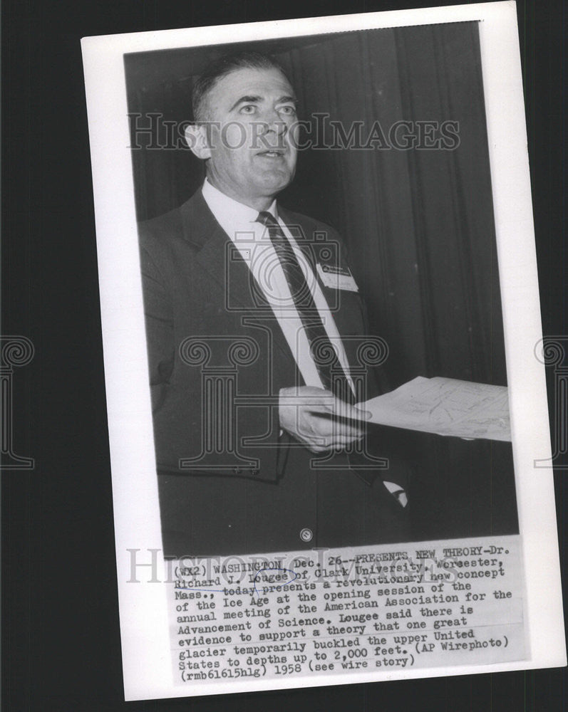 1958 Press Photo Dr. Richard J. Lougee - Historic Images