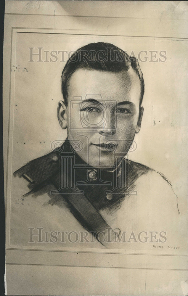 1942 Press Photo early sketch of Capt. Mortimer Marks of World War II - Historic Images