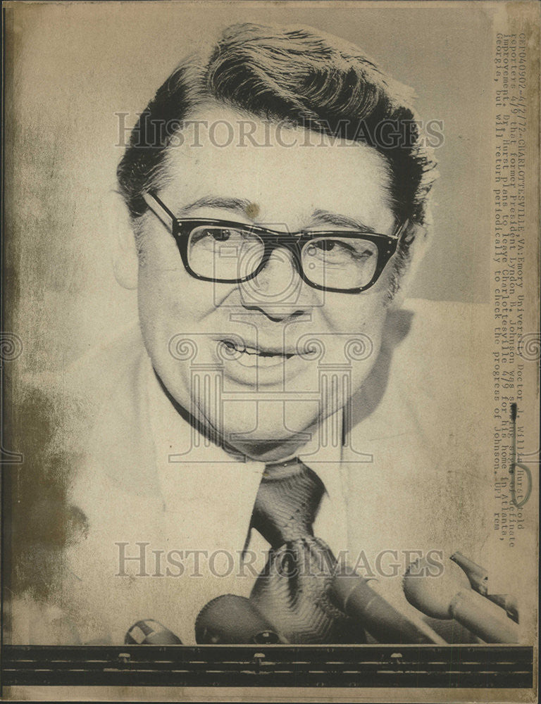 1972 Press Photo Dr. William Hurst, President Johnson&#39;s Doctor - Historic Images