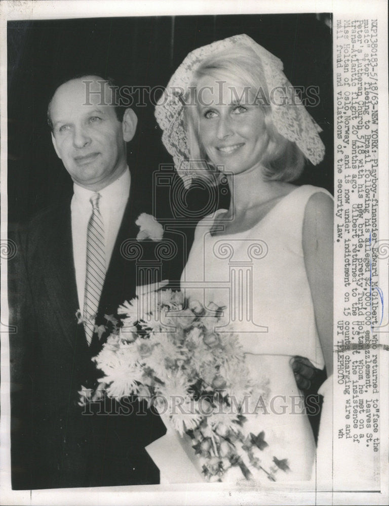 1963 Press Photo Playboy Financier Edward Gilbertmusic Brazil Face - Historic Images