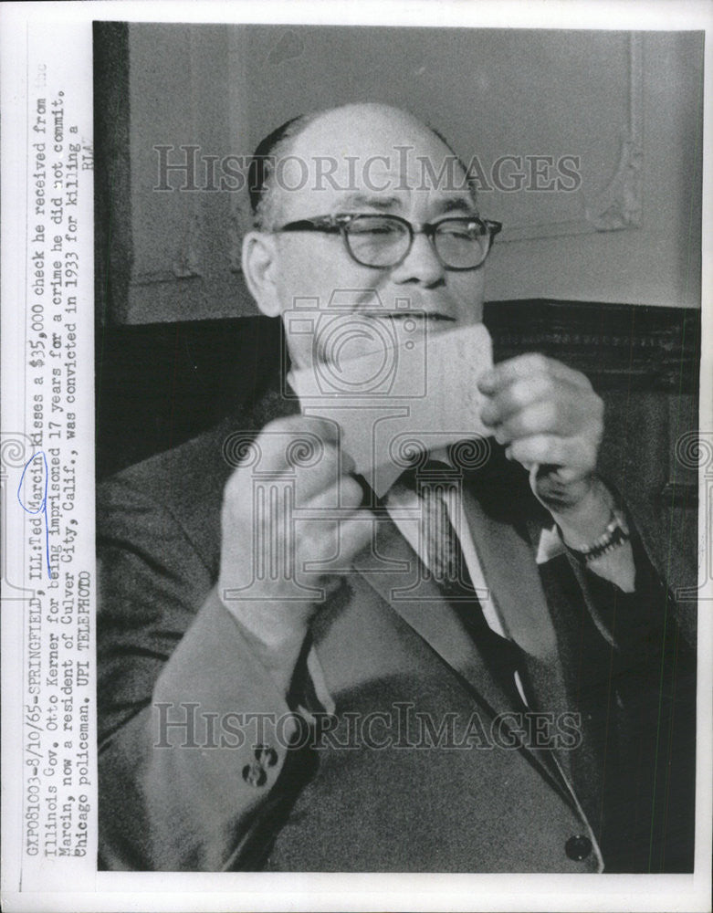 1965 Press Photo Ted Marcin Illinois Government Otto Kernerfor crime commit - Historic Images
