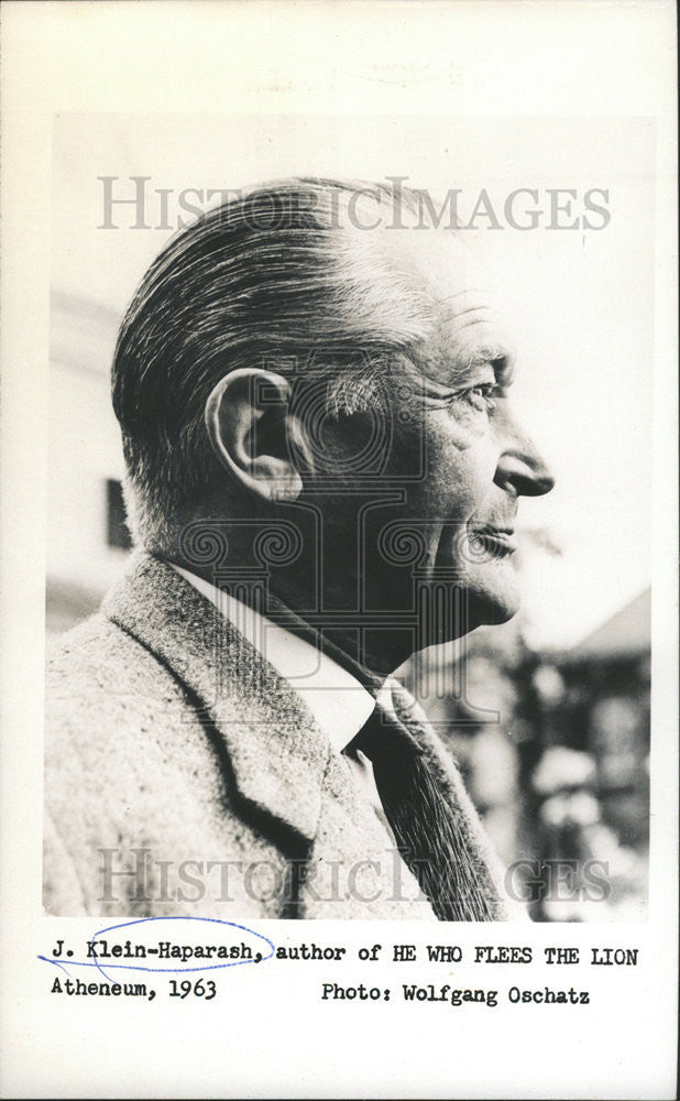 1963 Press Photo J. Klein-Haparash German Author - Historic Images