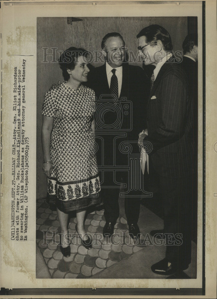 1973 Press Photo Richard Kleindienst United States Attorney General - Historic Images