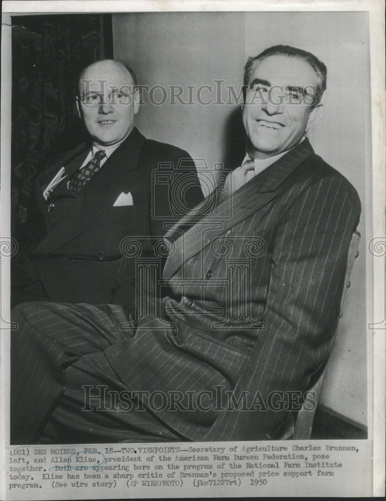 1950 Press Photo American Farm Bureau Federation Pres Allan Kline - Historic Images