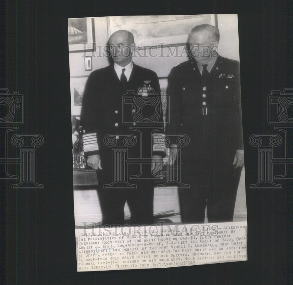 1945 Press Photo Naval Operations Chief Ernest King - Historic Images