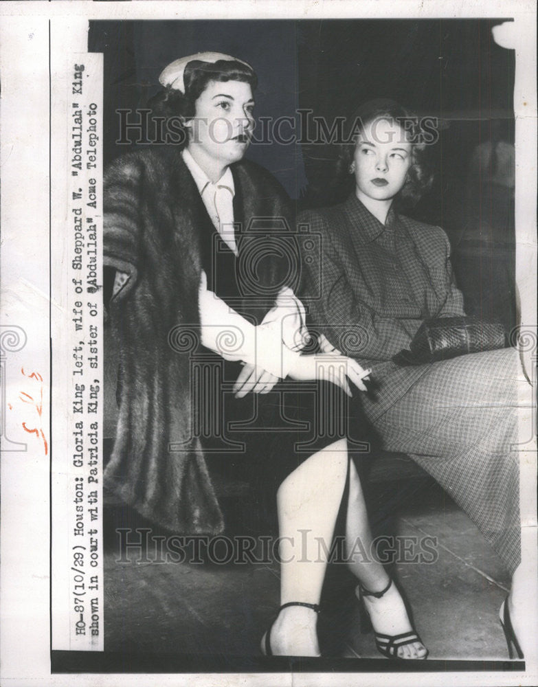 1951 Press Photo Gloria King is Shown in Court with Patricia King in Photo - Historic Images