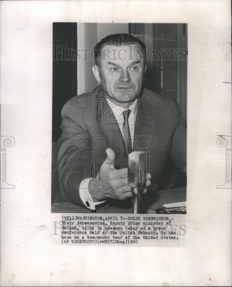 1960 Press Photo Pietr Jareszewicz Deputy Prime Minister Poland - Historic Images