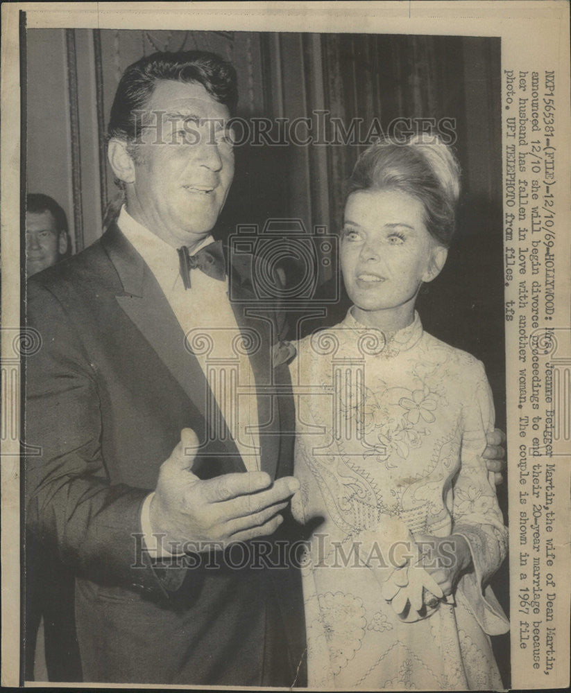 1969 Press Photo Dean Martin American singer actor Divorce announcemnt - Historic Images