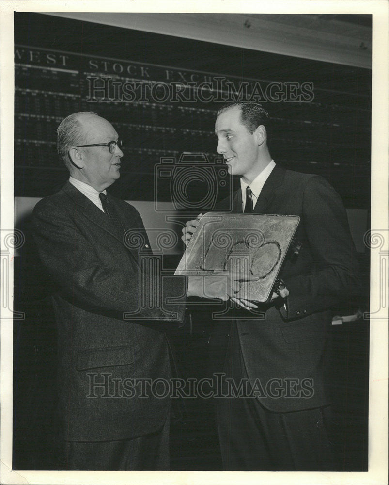 1985 Press Photo Boyce Martin Louisville Cement Co president James Dougall Jr - Historic Images