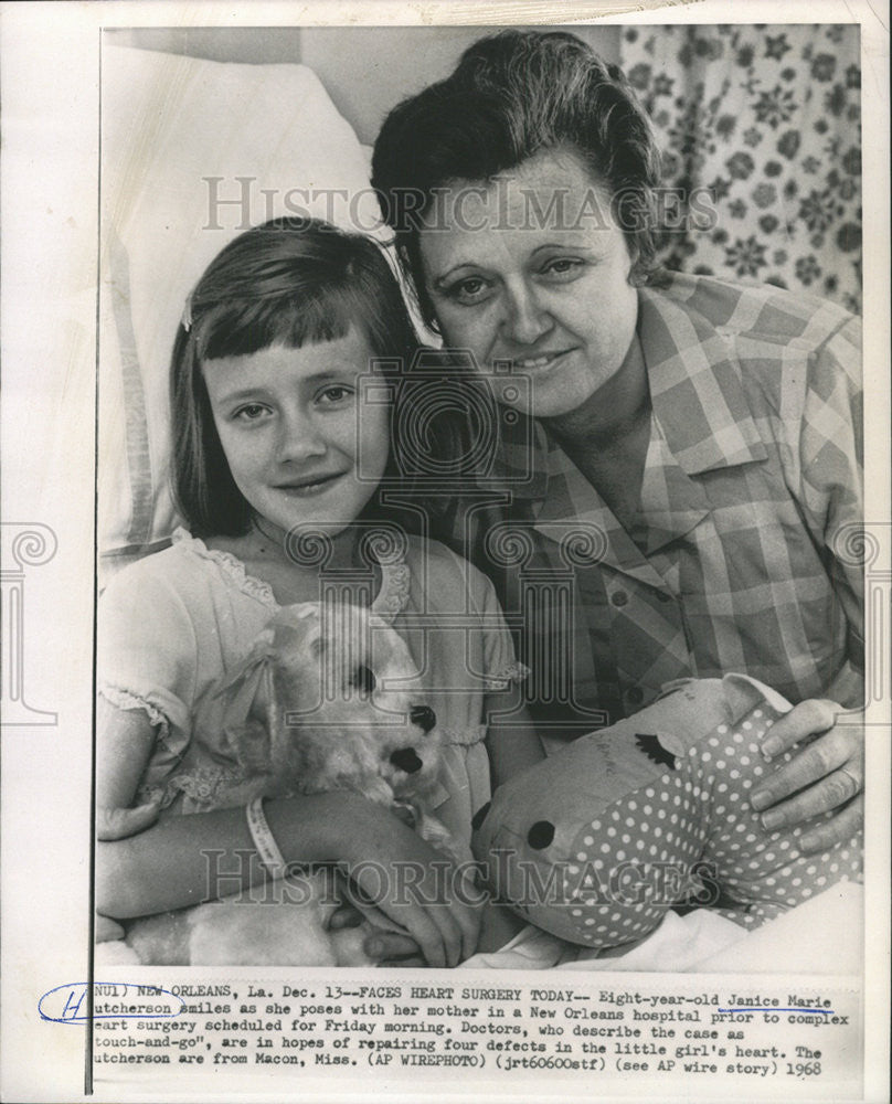 1968 Press Photo Janice Marie Hutcherson New Orleans Hospital - Historic Images