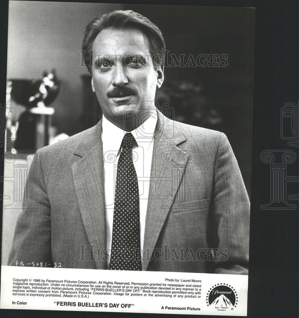 1986 Press Photo Jeffrey Jones Paramount Ferris Bueller Day principal ...