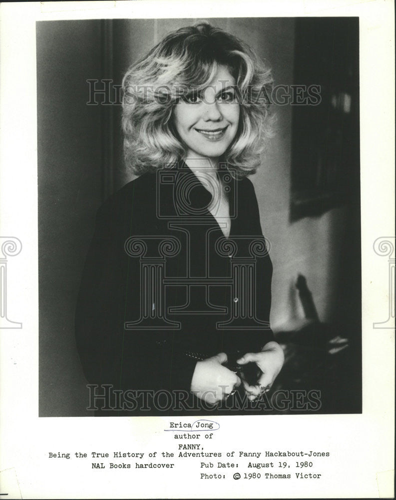 1980 Press Photo Erica Jong Fanny Hackabout Jones adventures NAL Book - Historic Images