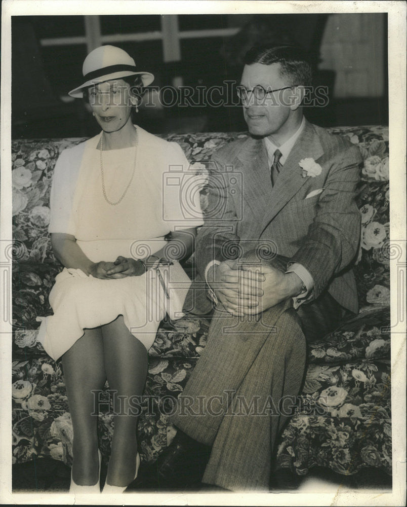 1938 Press Photo Princess Louise Sweden Crown Prince Gustaf Adolf - Historic Images