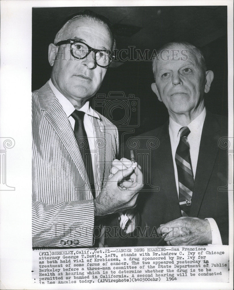 1964 Press Photo San Francisco Attorney George Davis Andrew Ivy Chicago Berkeley - Historic Images