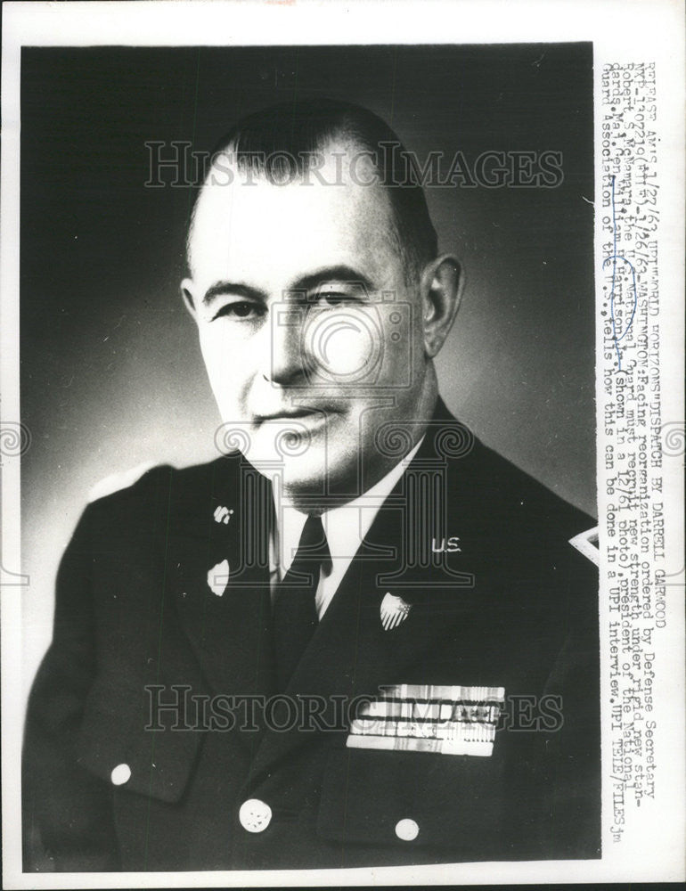 1963 Press Photo Secretary Robert McNamara US National Guard Reorganization - Historic Images